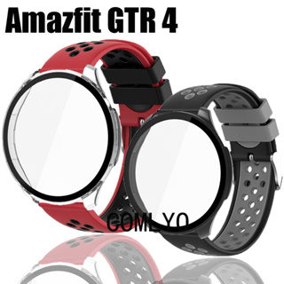 สําหรับ Amazfit GTR4 GTR 4 เคสกระจกนิรภัย ป้องกันหน้าจอ แบบเต็มรูปแบบ กันชน สายคล้อง ซิลิโคนนิ่ม