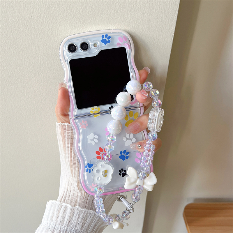 เคสโทรศัพท์มือถือแบบนิ่ม-กันกระแทก-ลายการ์ตูนแมวน่ารัก-พร้อมสายโซ่คล้อง-สําหรับ-samsung-galaxy-z-flip5-flip5-z-flip-3-flip-4-5g