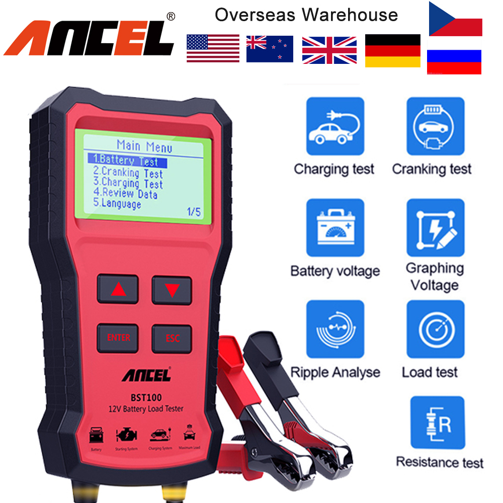 ancel-เครื่องทดสอบแบตเตอรี่รถยนต์-bst100-12v-obd2-2000cca-bci-cca-พร้อมส่ง