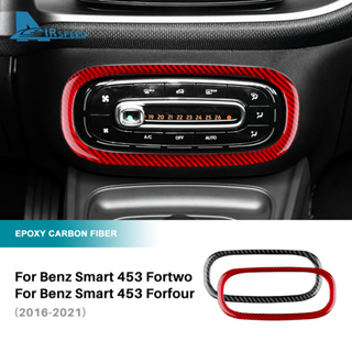 กรอบปุ่มกดคาร์บอนไฟเบอร์ สําหรับ Benz Smart 453 Fortwo Forfour 16-21