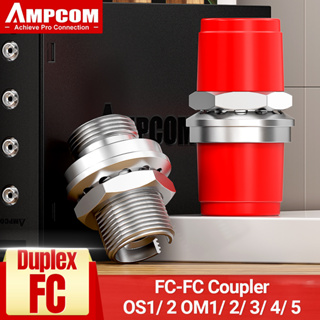 Ampcom อะแดปเตอร์ไฟเบอร์ FC-FC UPC ฟูลหน้าแปลน D-Type ขนาดเล็ก เกรดดี โหมดเดี่ยว สายเคเบิลออปติคอล ตัวเชื่อมต่อกรอบ คัปปลิ้ง (1/12p