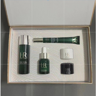 HR Green Treasure Bottle Rejuvenating Soothing 5 Piece Set Moisturizing Firming Repair