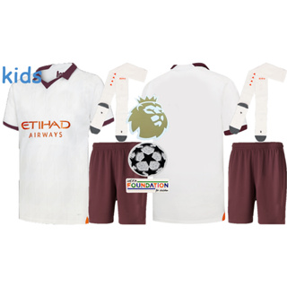 เสื้อฟุตบอลเด็ก ลายทีมชาติฟุตบอล Erling Haaland MANS CITIES SOCCER away JERSEYS Kovacic PHILLIPS Agueroooo ครบรอบ 23 24 ปี 2023 2024