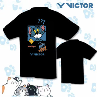 ใหม่ เสื้อยืดแขนสั้น ระบายอากาศ แห้งเร็ว ลาย Victor Victory Badminton Jersey แฟชั่นฤดูร้อน สําหรับผู้ชาย ผู้หญิง 2023