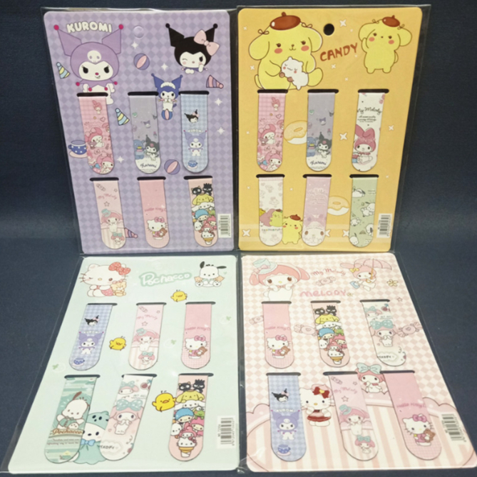 sanrio-ชุดที่คั่นหนังสือแม่เหล็ก-ลาย-cinnamoroll-kuromi-my-melody-hello-kitty-purin-pachacco-น่ารัก-เหมาะกับของขวัญ-สําหรับตู้เย็น