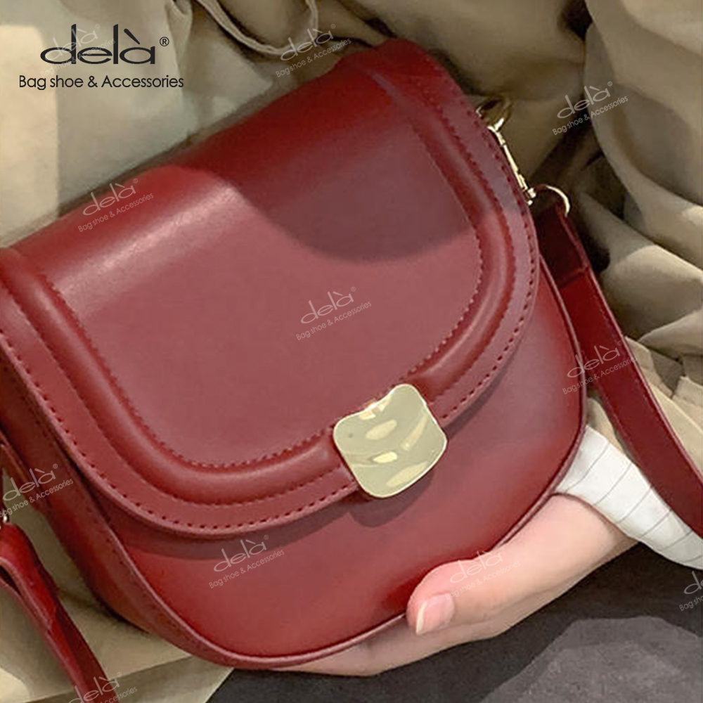 dela-กระเป๋าสะพายข้าง-กระเป๋าสะพายไหล่-สีแดง-สําหรับผู้หญิง
