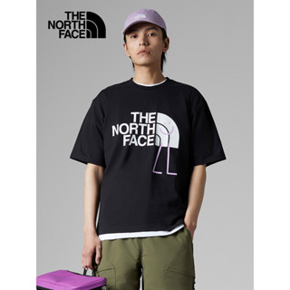 เสื้อยืดแขนสั้น ผ้าฝ้ายแท้ พิมพ์ลาย The North Face เหมาะกับใส่กลางแจ้ง สําหรับผู้ชาย G3 กก.S