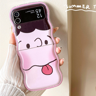 เคสโทรศัพท์มือถือแบบนิ่ม กันกระแทก ลายการ์ตูน Charlie Brown &amp; Lucy พร้อมสายโซ่คล้อง สําหรับ Samsung Galaxy Z Flip 5 Z Flip 3 Flip 4