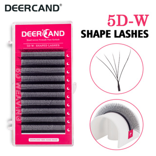 Deercand ขนตาปลอม 5D รูปตัว W แบบอัตโนมัติ C/D