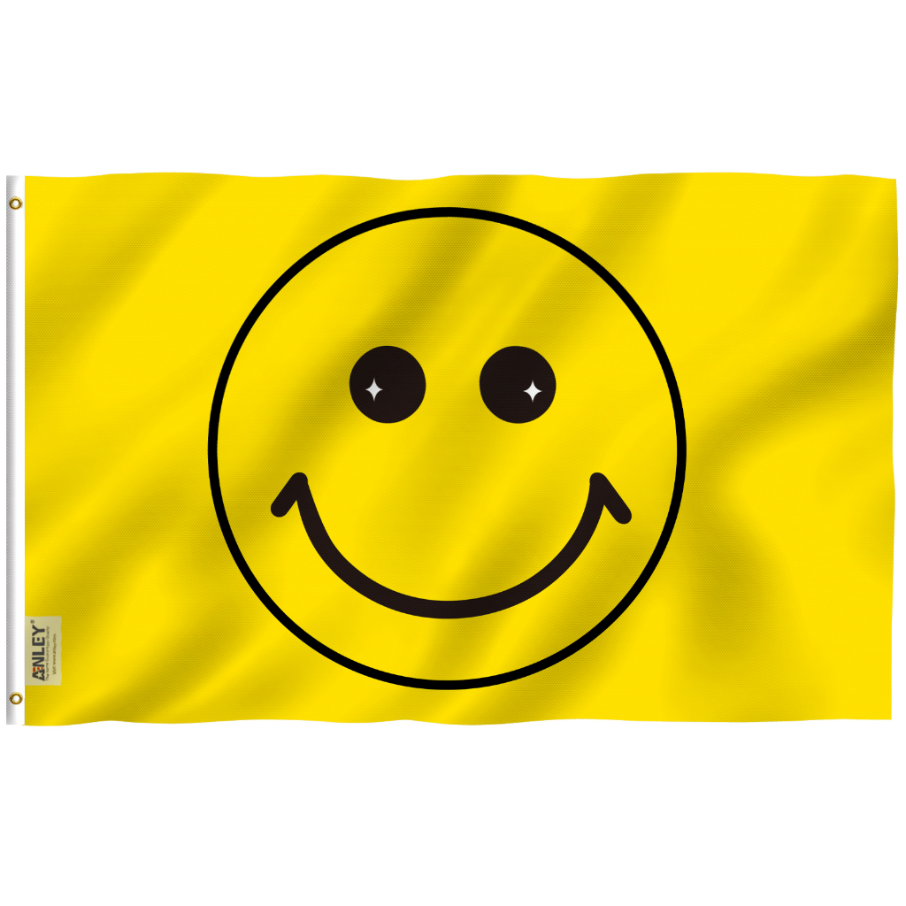 anley-ธงแฮปปี้เฟซ-สีเหลือง-3x5-ฟุต