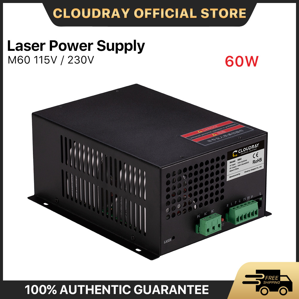 cloudray-พาวเวอร์ซัพพลายเลเซอร์-60w-115v-230v-สําหรับเครื่องแกะสลักเลเซอร์-co2-m60