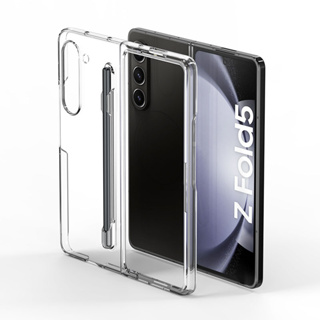 เคสโทรศัพท์มือถือ แบบใส พร้อมช่องใส่ปากกา และบานพับ สําหรับ Samsung Galaxy Z Fold 5 Fold5 5G