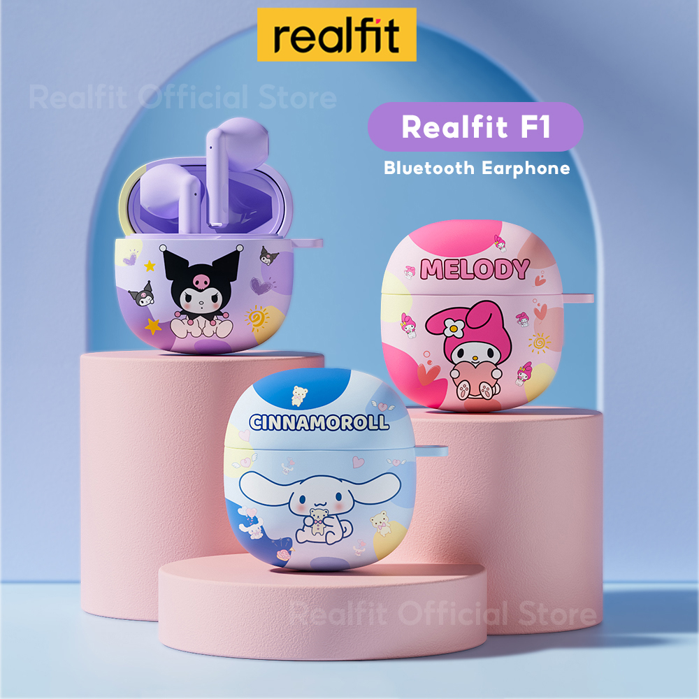 realfit-f1-หูฟังบลูทูธ-พร้อมเคสน่ารัก-พร้อมไมโครโฟน