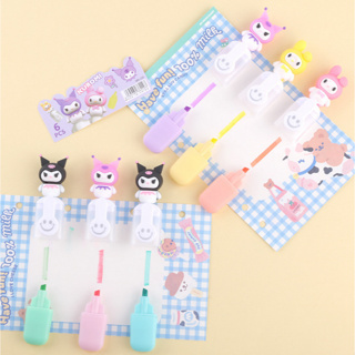 SANRIO ปากกาเน้นข้อความ ขนาดเล็ก ลายการ์ตูนน่ารัก 6 สี สําหรับนักเรียน