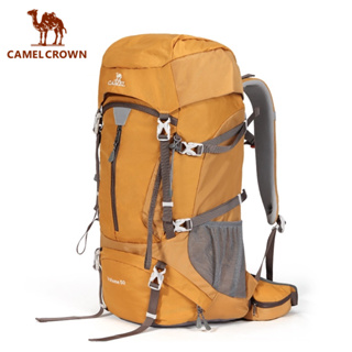 CAMEL CROWN กระเป๋าเป้สะพายหลัง กันน้ํา ความจุเยอะ 50 ลิตร สําหรับเดินป่า ตั้งแคมป์กลางแจ้ง