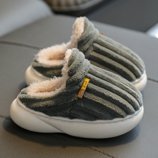 รองเท้าส้นสูง ผ้าฝ้าย ให้ความอบอุ่น เหมาะกับใส่ในบ้าน แฟชั่นฤดูหนาว สําหรับเด็กผู้ชาย อายุ 1-3 ปี