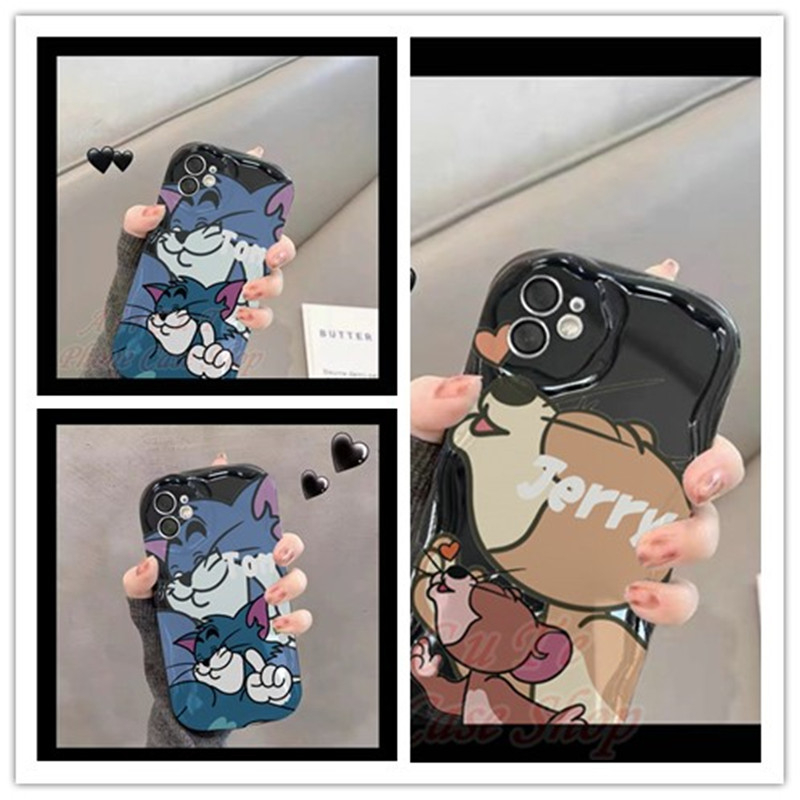 เคส-infinix-hot-30i-30-20-20i-12-9-play-smart-7-6-hd-hot30-hot30i-smart7-3d-cartoon-cat-mouse-soft-black-case