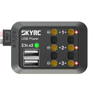 Skyrc DC POWER DISTRIBUTOR พอร์ต USB 5V 2.1A สองพอร์ต รองรับสมาร์ทโฟนและอุปกรณ์อื่น ๆ สายไฟอินพุต DC เปลี่ยนได้