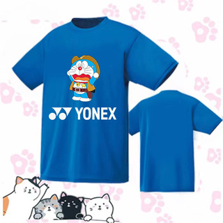 New Yonex เสื้อกีฬาเทนนิส ลายการ์ตูนโดราเอมอน ระบายอากาศ สวมใส่สบาย เหมาะกับฤดูร้อน สําหรับผู้ชาย และผู้หญิง 2023