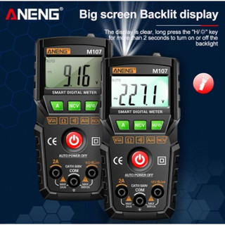 ✿พร้อมส่ง✿ANENG M107/M108 4000 นับสมาร์ทดิจิตอลมัลติมิเตอร์ LCD NCV DC AC Tester