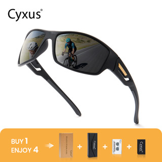 Cyxus แว่นตากันแดด เลนส์โพลาไรซ์ TR90 Uv400 ป้องกันรังสียูวี สําหรับเล่นกีฬา ขี่จักรยานกลางแจ้ง 1071