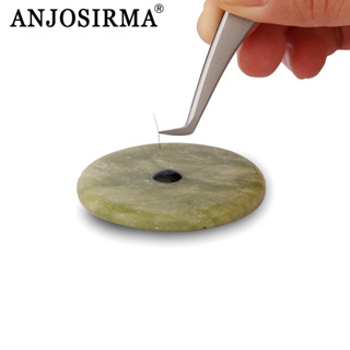 Anjosirma พาเลทกาวต่อขนตา หินกลม สีเขียว สําหรับแต่งหน้า 1 ชิ้น