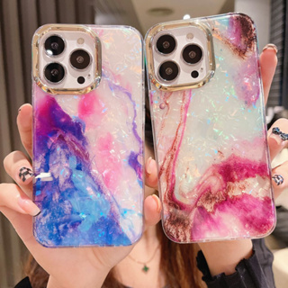 เคสโทรศัพท์มือถือ PC แข็ง แบบใส ลายหินอ่อน สําหรับ iPhone 15 Pro Max 15 Plus 12 Pro Max