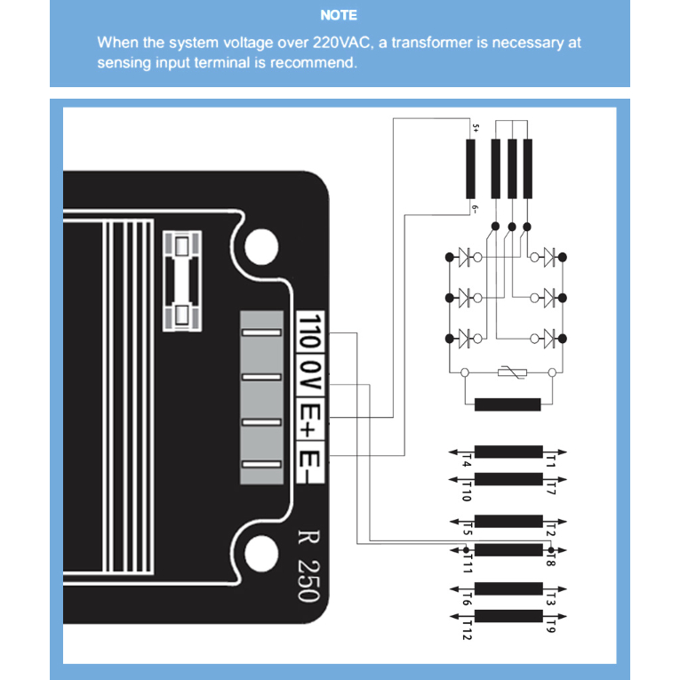 avr-r250-เครื่องควบคุมแรงดันไฟฟ้าอัตโนมัติ-สําหรับเครื่องกําเนิดไฟฟ้า