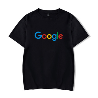 เสื้อยืดแขนสั้น ผ้าฝ้าย พิมพ์ลาย Google ขนาดใหญ่ สําหรับผู้ชาย และผู้หญิง XXS-4XL 2126A