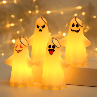 วันฮาโลวีน โคมไฟผีจี้ ไฟกลางคืนตุ๊กตาสีขาว พวงกุญแจ halloween แวมไพร์ led ไฟของเล่น ของขวัญสำหรับเด็ก