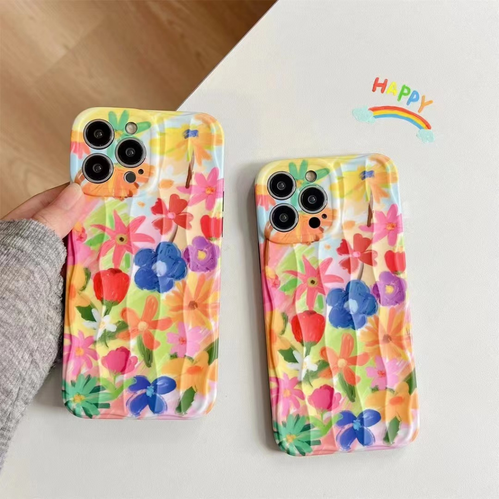 เคสโทรศัพท์มือถือ-tpu-แบบนิ่ม-ลายดอกไม้-สําหรับ-iphone-11-12pro-13pro-14-14promax-14pro-13promax-12promax