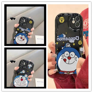 เคส iPhone 13 14 12 11 Pro Max X XR XS Max 8 7 6 6S Plus SE 2020 iPhone14 iPhone13 iPhone11 iPhone12 3D relief frame Doraemon Soft Black Case