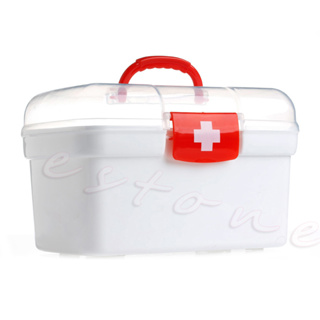 com* Double Layer Health Box Medicine Chest Handle First Aid Kit Storage Organizer