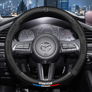 ปลอกหุ้มพวงมาลัยรถยนต์ คาร์บอนไฟเบอร์ กันลื่น สําหรับ Mazda 2 3 5 6 2017 CX-4 CX-5 CX-7 CX-9 CX-3 CX-5