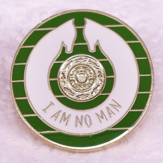 เข็มกลัด รูปคําพูดตลก I am no man Enamel Pin สําหรับทําเครื่องประดับ