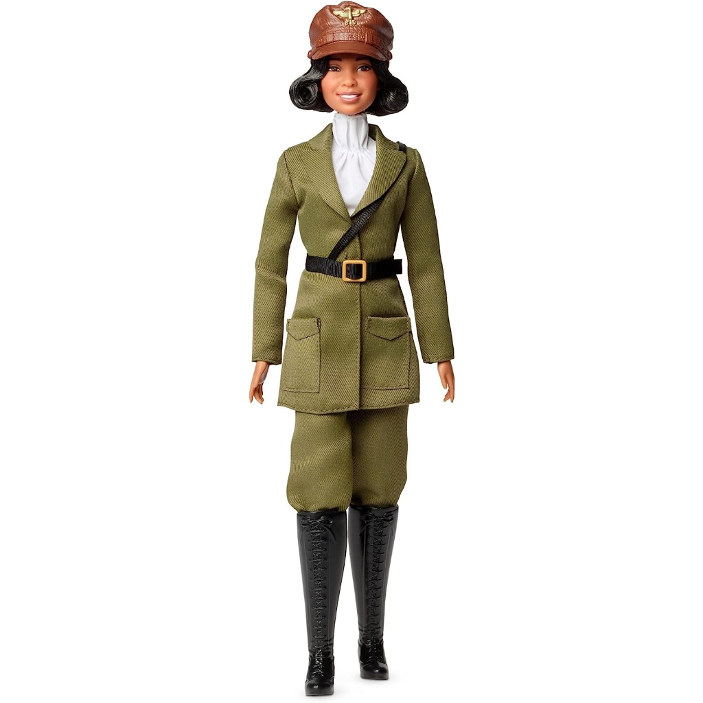 barbie-inspiring-women-doll-bessie-coleman-collectible-dressed-in-aviator-suit-with-helmet-and-goggles-hjx37-ตุ๊กตาบาร์บี้-พร้อมหมวกกันน็อค-และแว่นตา-สําหรับผู้หญิง-hjx37