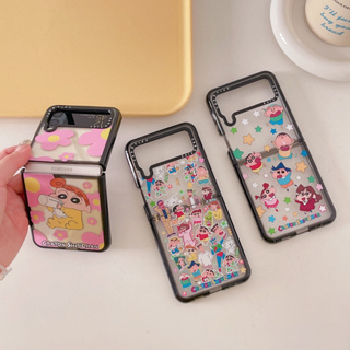 เคสโทรศัพท์มือถืออะคริลิค แบบพับได้ ลายการ์ตูนชินจัง สําหรับ Samsung Galaxy Z Flip 5 Z Flip 4 Z Flip 3 5G