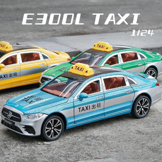 โมเดลรถยนต์ Benz E300L Taxi สเกล 1:24 ของเล่น ของสะสม ของขวัญวันเกิด สําหรับเด็กผู้ชาย
