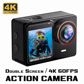 กล้องบันทึกวิดีโอ DV 4K HD หน้าจอสัมผัสคู่ กันน้ํา พร้อมรีโมตคอนโทรล สําหรับเล่นกีฬา ตกปลา วิ่งกลางแจ้ง