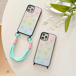 เคสโทรศัพท์มือถืออะคริลิค ขอบสีดํา สองรู พิมพ์ลาย สําหรับ iphone 14 Pro Max 13 Pro Max 12 Pro Max