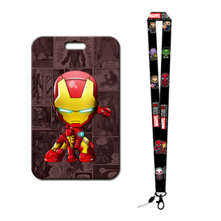 กระเป๋าใส่บัตร Pvc ลาย Chibi Iron Man สําหรับนักเรียน