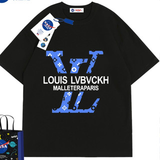 เสื้อยืดแขนสั้น ผ้าฝ้ายแท้ พิมพ์ลาย ทรงหลวม สไตล์อเมริกัน สตรีท เหมาะกับฤดูร้อน สําหรับผู้ชาย และผู้หญิง 2023