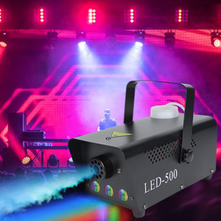 เครื่องพ่นควันเวที ควบคุมด้วยรีโมท smog machine ไดร์ไอซ์ควัน แสงไฟ LED 500W เครื่องทำหมอกไฟ **ขายเฉพาะเครื่อง**