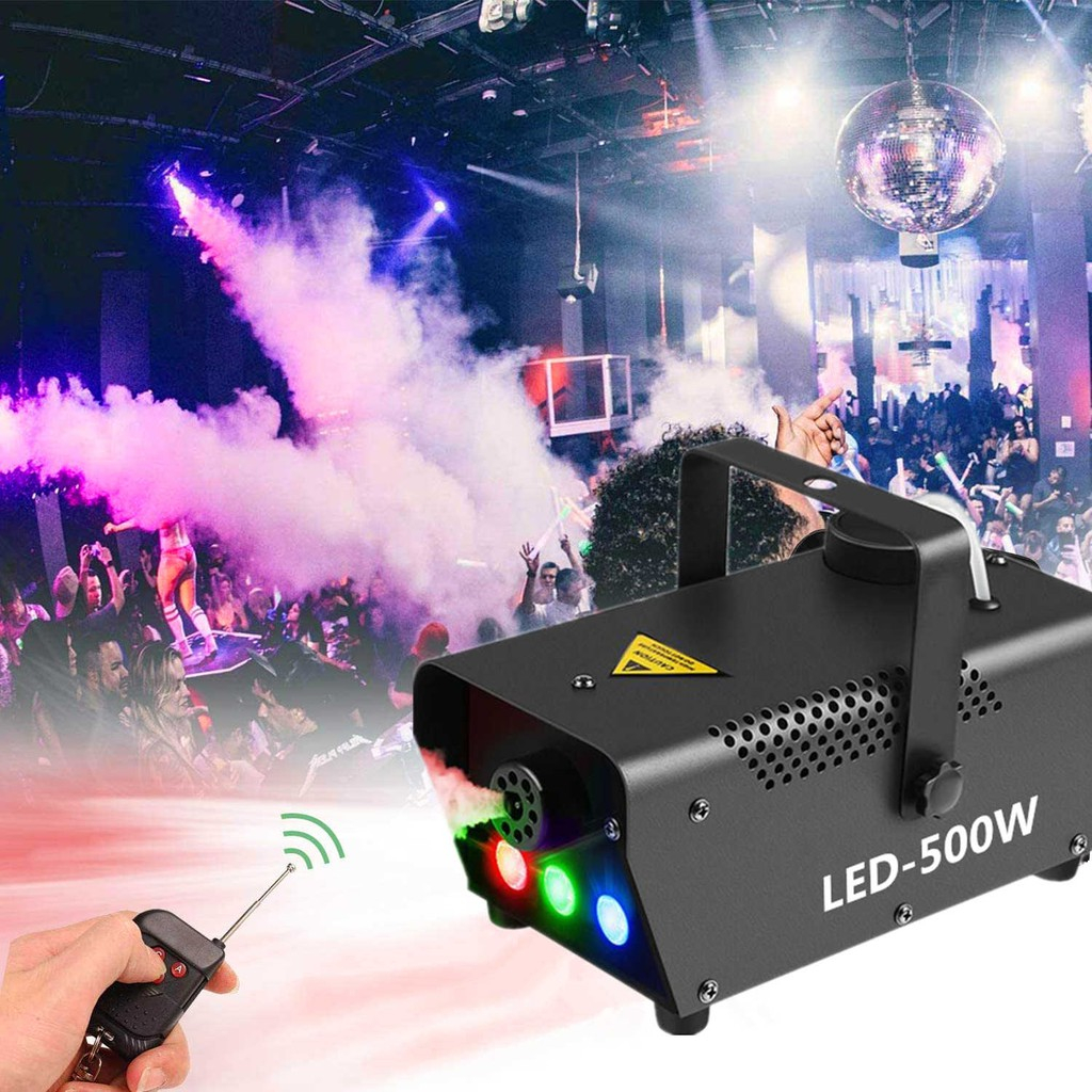 เครื่องพ่นควันเวที-ควบคุมด้วยรีโมท-smog-machine-ไดร์ไอซ์ควัน-แสงไฟ-led-500w-เครื่องทำหมอกไฟ-ขายเฉพาะเครื่อง