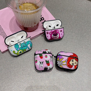 เคสหูฟังซิลิโคน กันกระแทก ลายหมีสตรอเบอร์รี่ พร้อมพวงกุญแจ สําหรับ Airpods Pro 2 3 2 1