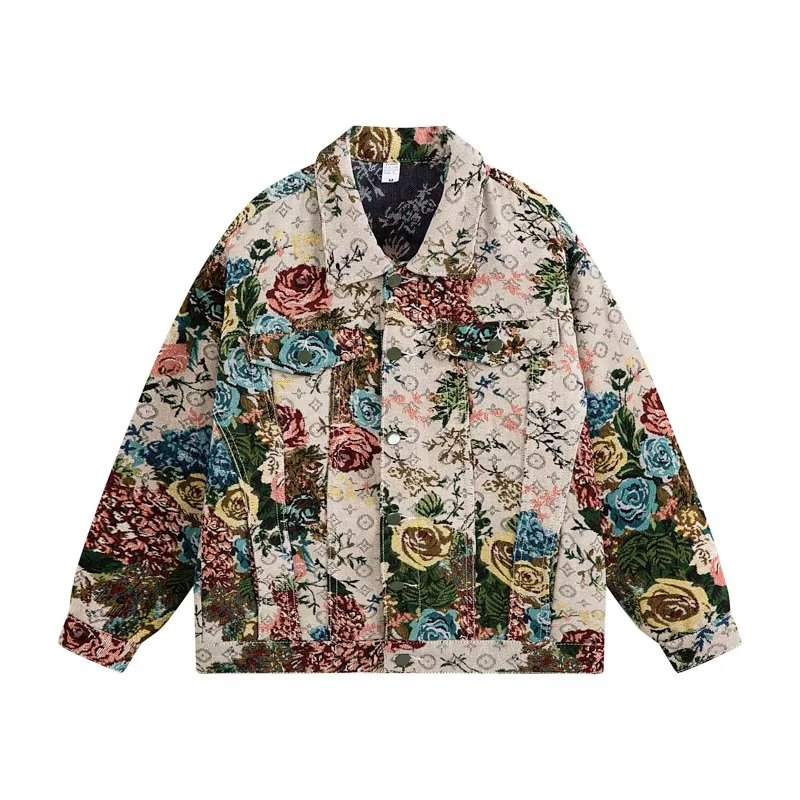 ยุโรปอเมริกัน High-End ภาพวาดสีน้ํามันเสื้อหลวม Retro ดอกไม้ออกแบบเสื้อ ...