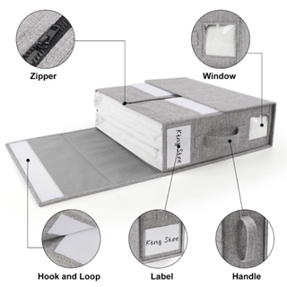 กล่องจัดระเบียบ และจัดระเบียบเสื้อผ้า ผ้าลินิน แบบพับได้