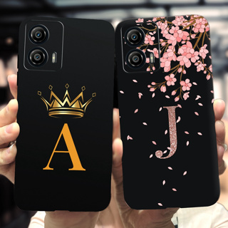 เคสโทรศัพท์มือถือ ซิลิโคนนิ่ม กันกระแทก ลายตัวอักษรมงกุฎ หรูหรา สําหรับ Motorola Moto G73 G73 2023 G73