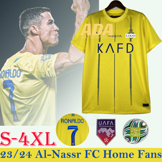เสื้อกีฬาแขนสั้น ลายทีมชาติฟุตบอล Al-Nassr FC 23-24 ชุดเหย้า สําหรับผู้ชาย ไซซ์ S-2XL