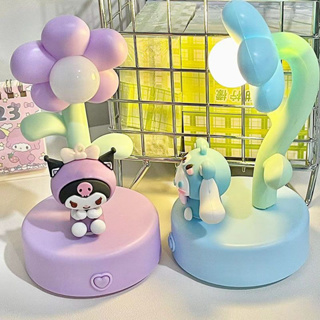 SANRIO โคมไฟข้างเตียง ลายการ์ตูน Hello Kitty Kuromi Cinnamoroll น่ารัก ของขวัญสําหรับเด็ก